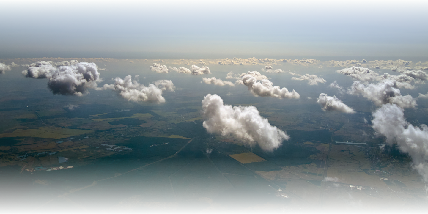 Aerial view with clouds